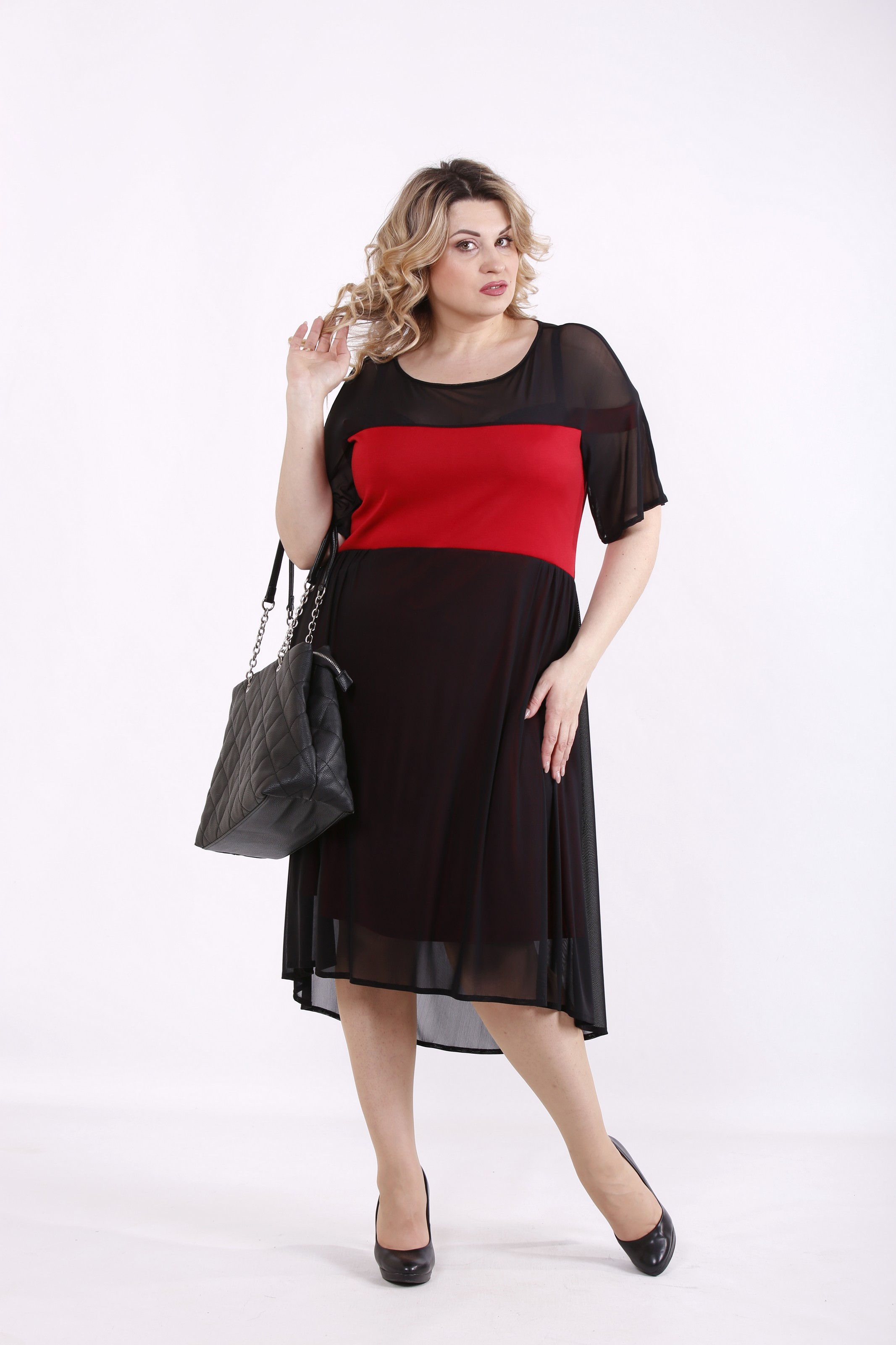 

Платье GARRY-STAR 01415-3  Черно-красный, Платье GARRY-STAR 01415-3 52 Черно-красный