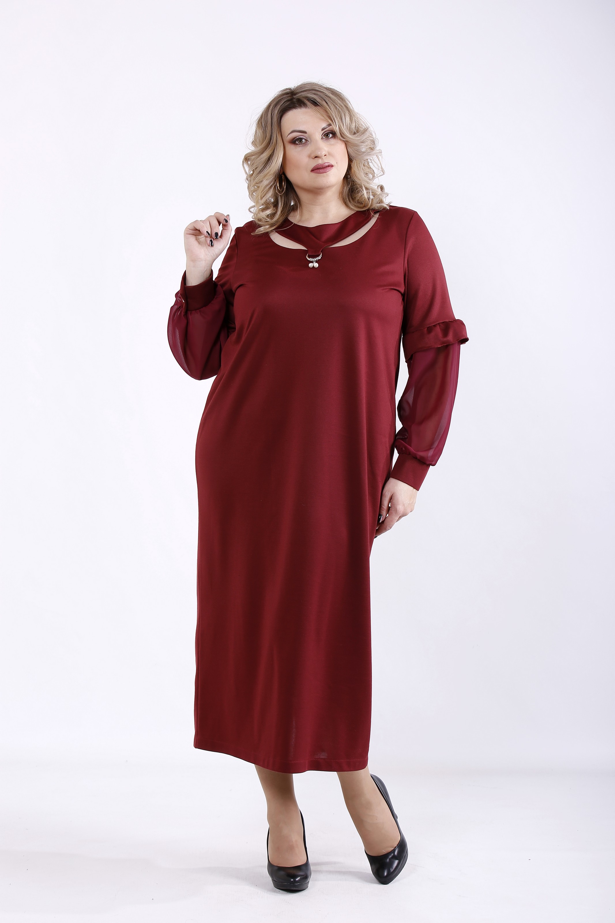 

Платье GARRY-STAR 01361-1  Бордовый, Платье GARRY-STAR 01361-1 44 Бордовый