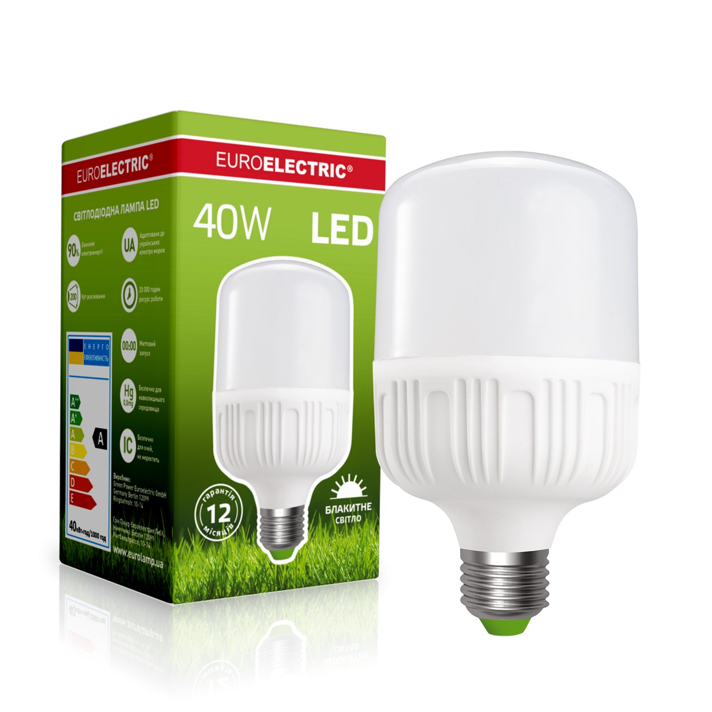 

Светодиодная лампа (LED) Euroelectric 40W Е27 6500K (LED-HP-40276(P))