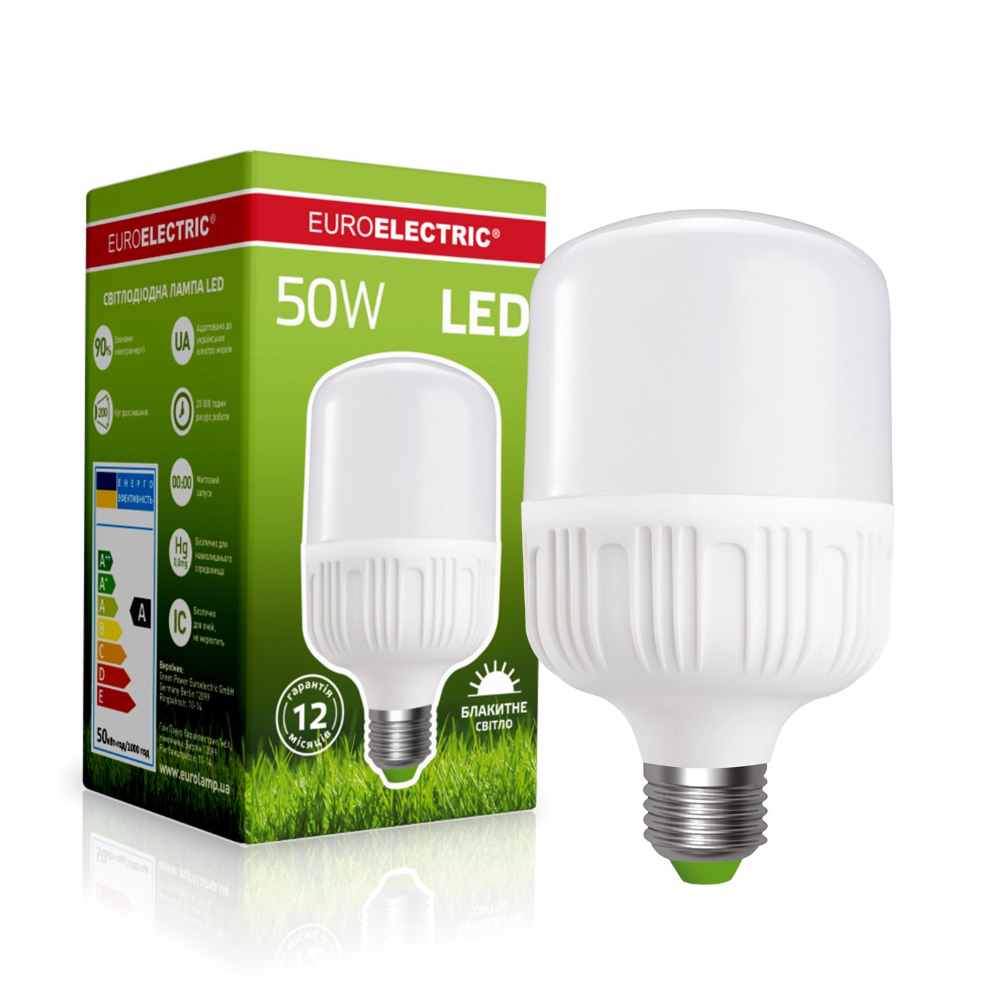 

Светодиодная лампа (LED) Euroelectric 50W Е40 6500K (LED-HP-50406(P))