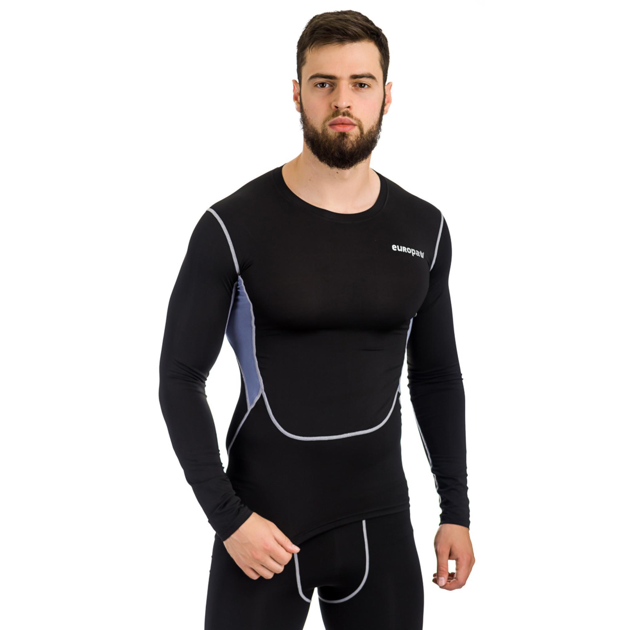 

Футболка компрессионная LS Europaw PRO черно-серая [M]