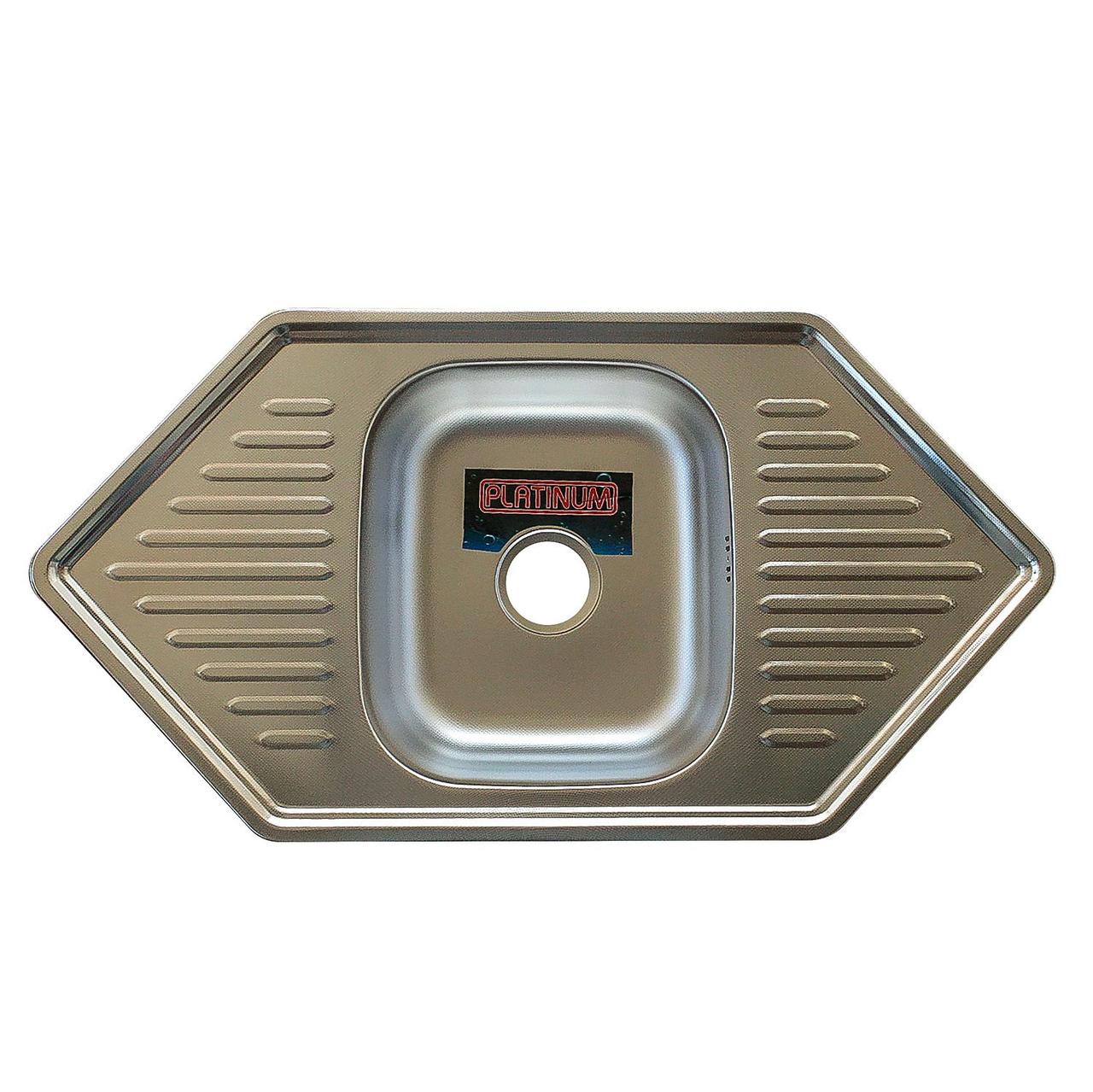 

Врезная кухонная мойка из нержавеющей стали Platinum 9550 B Декор 0.8