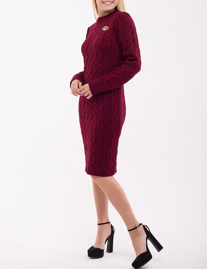 

Fashions • Теплая платья Rihanna Fashions 42-48 бордовый (6139-нс)