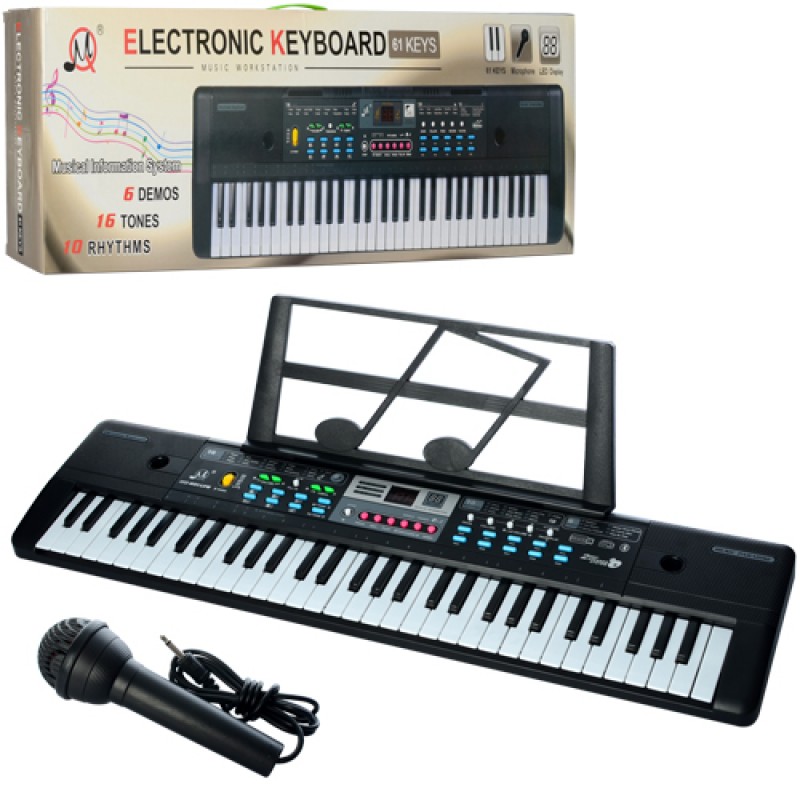 

Детский синтезатор Bambi ELECTRONIC KEYBOARD ) 61клавиша, микрофон, запись, демо, 16тонов,от сети (MQ6180-82)