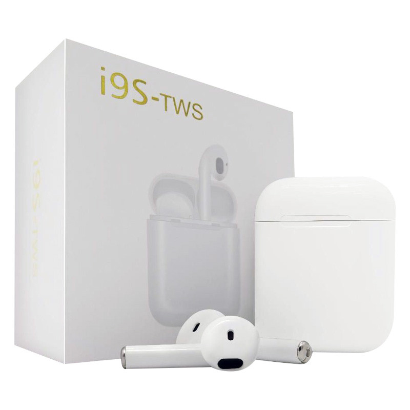 

Беспроводные наушники Bluetooth TWS i9S Белые + Чехол и карабин (I9)