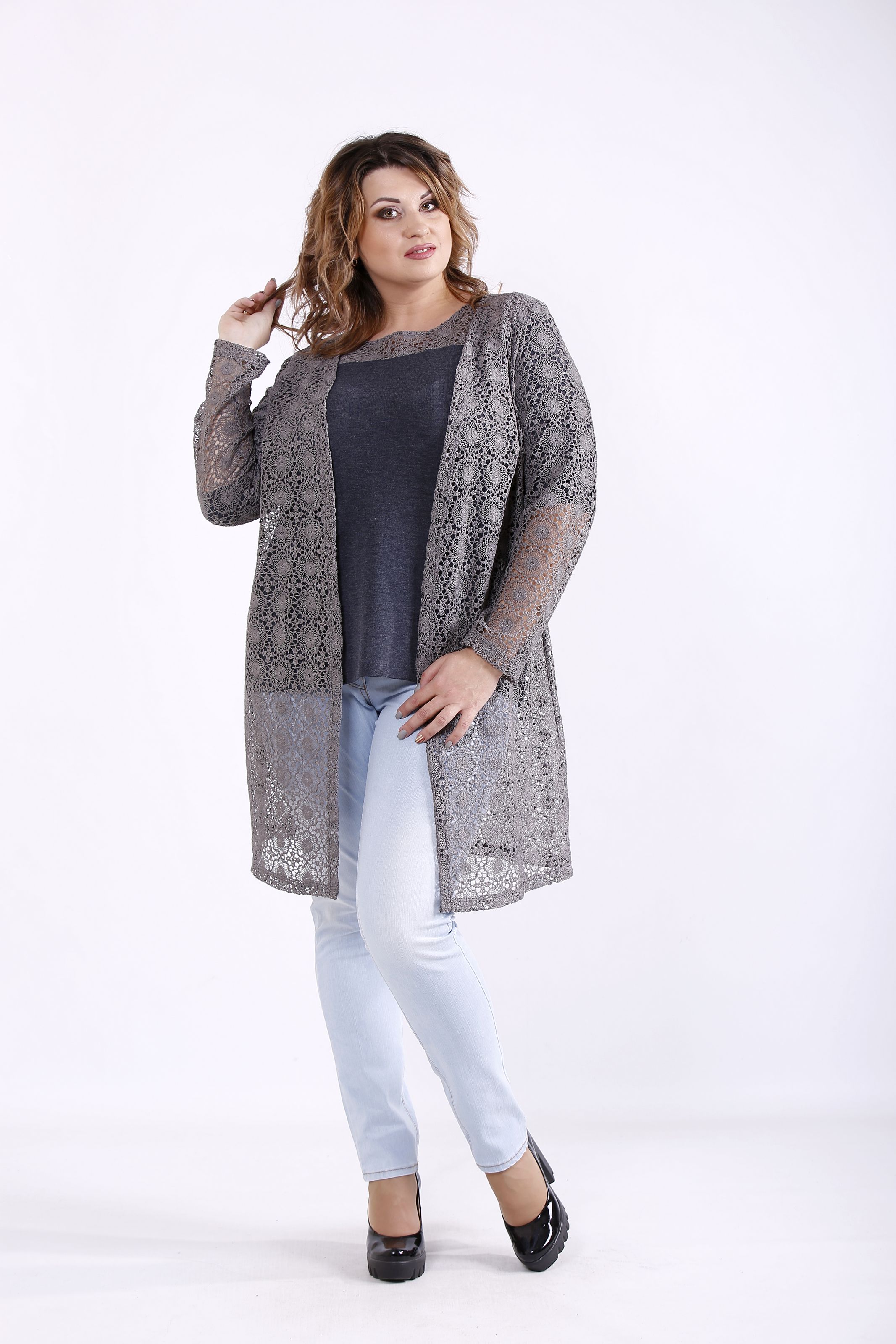 

Комплект: кофта и накидка GARRY-STAR 01283-2  Серый, Комплект: кофта и накидка GARRY-STAR 01283-2 46 Серый