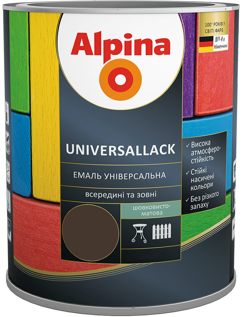 

Эмаль Alpina Universallack Шелковисто-матовая 0.75 л Шоколадная (948103754)