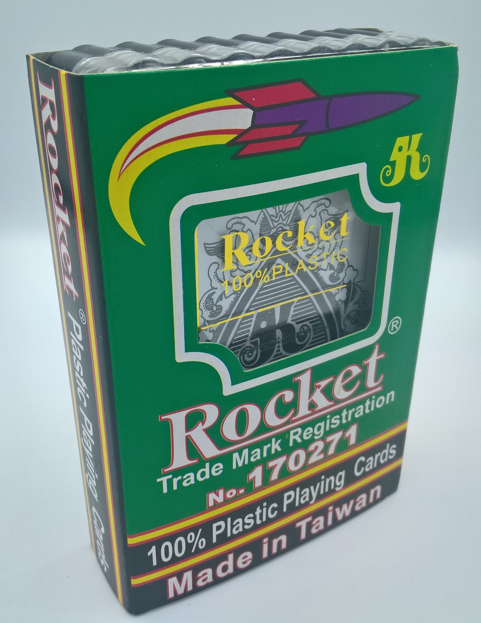 

Пластиковые карты для игры в Покер Rocket TM №170271, 54 шт + футляр для хранения