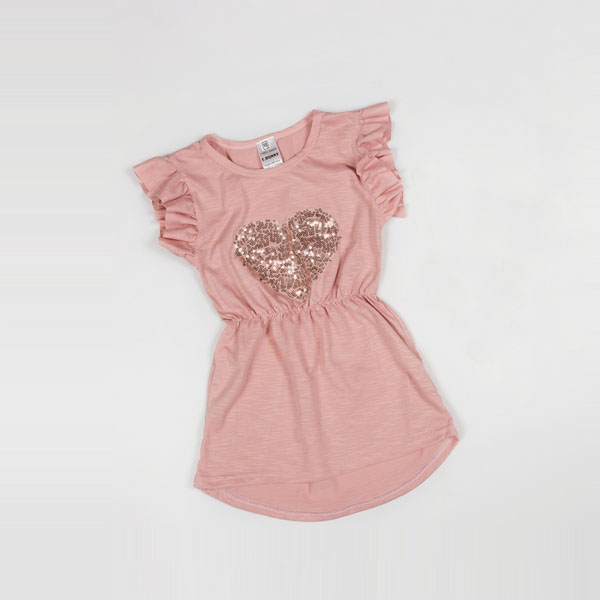 

Платье Little Bunny с пайетками в форме сердца 104см Пудровое