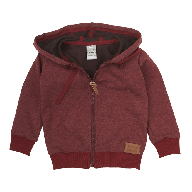 

Кофта Little Bunny на молнии с капюшоном 128см Бордовая