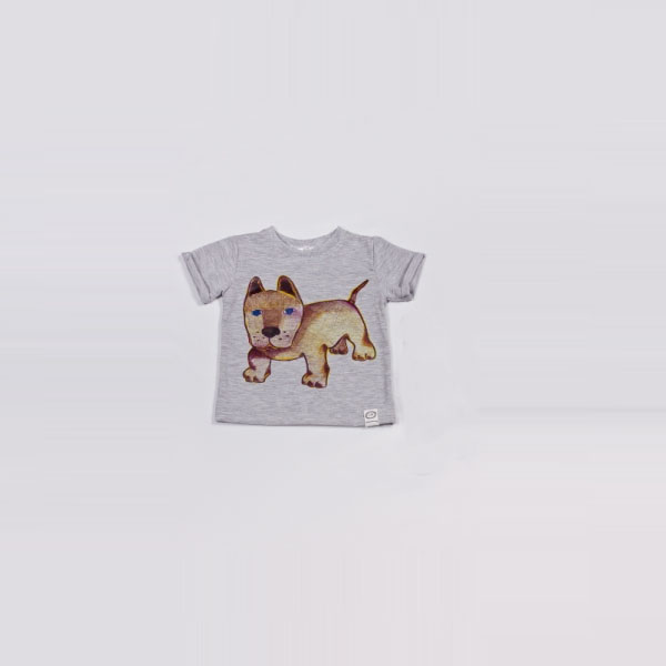 

Футболка Little Bunny с аппликацией Собаки 134см Серая