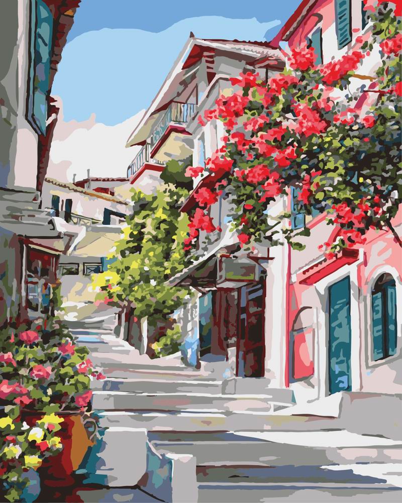 

Картина по номерам BrushMe Греческая улочка 40*50 см (в коробке) арт.BRM7519