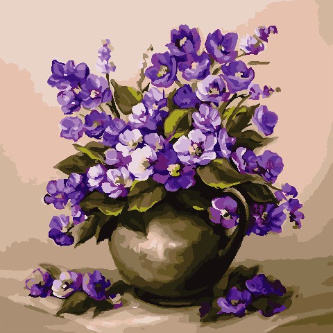 

Картина по номерам ArtStory Пурпурные цветы 40*40 см (без коробки) арт.AS0805