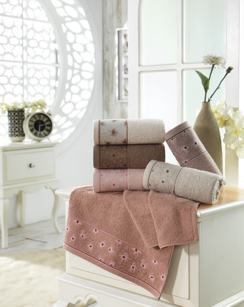 

Набор полотенец для тела Purry Cotton 70*140 см махровые банные Damar 6шт