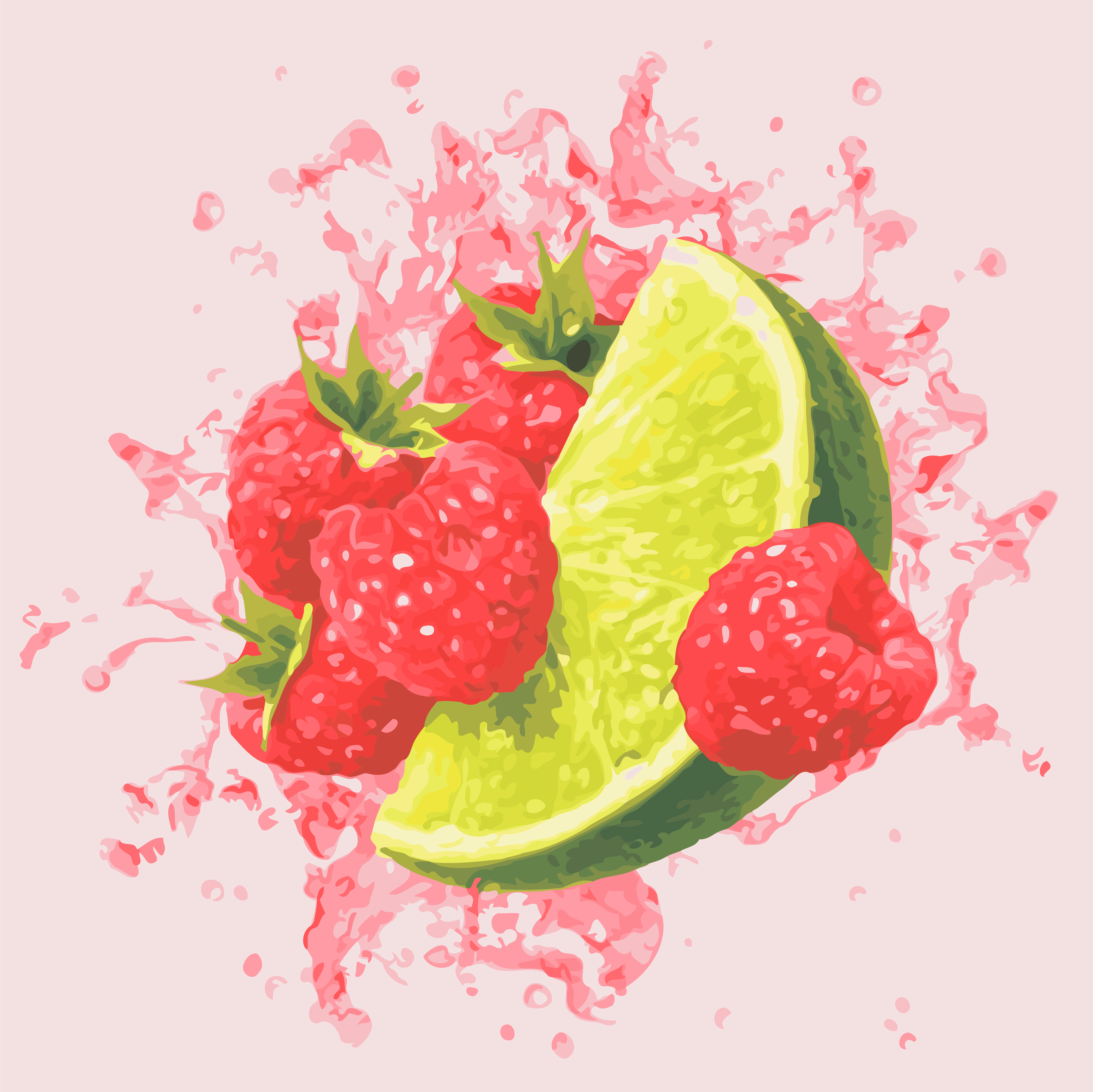 

Картина по номерам ArtStory Лайм и малина 40*40 см (без коробки) арт.AS0639