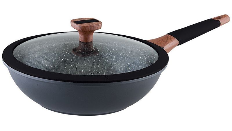 

Сковорода WOK Vinzer Greblon Induction с крышкой 28 см