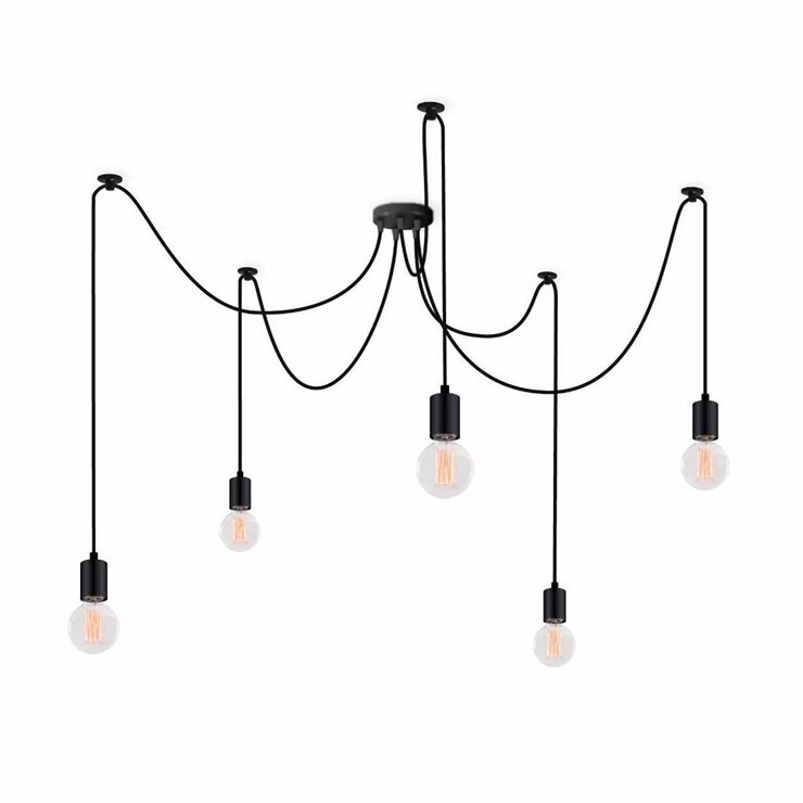 

Подвесная люстра 5 плафонов Atma Light 150х10х10 см Черный 000127905