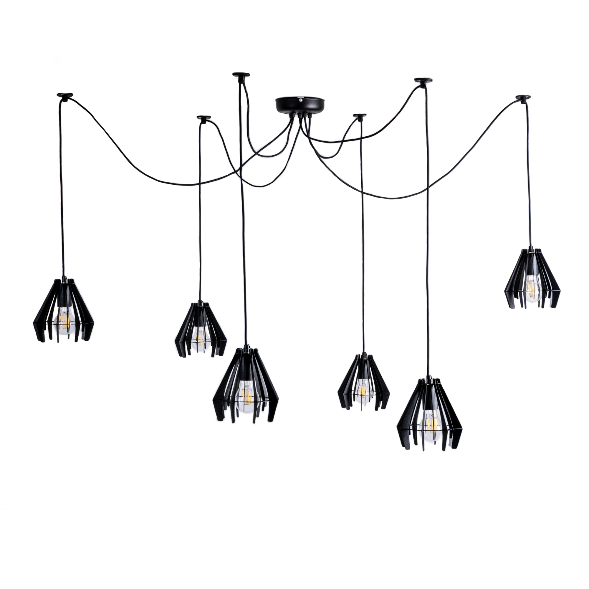 

Подвесная люстра 6 плафонов Atma Light 150х16,5х17 см Черный 000127777