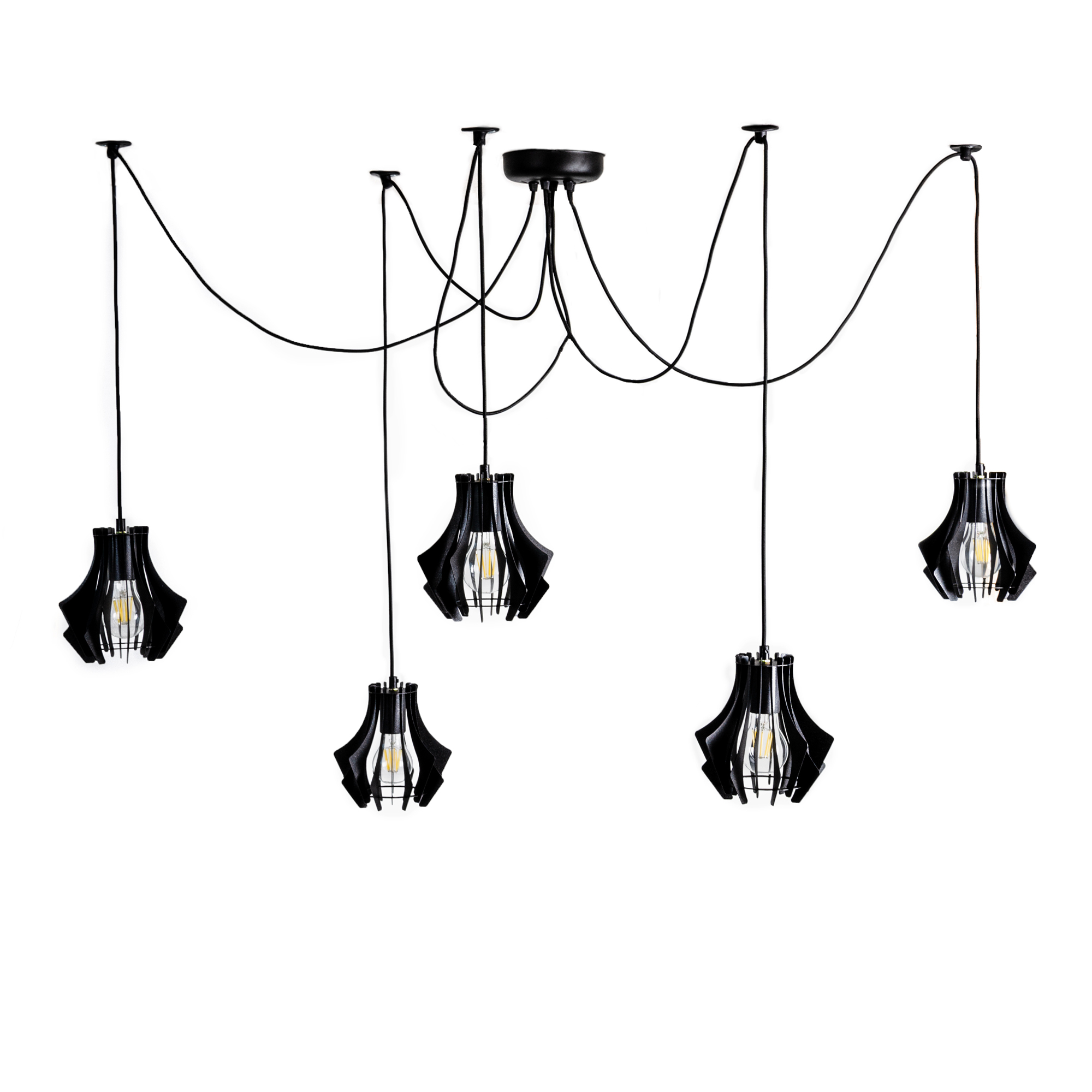 

Подвесная люстра 5 плафонов Atma Light 150х17,5х18 см Черный 000127791