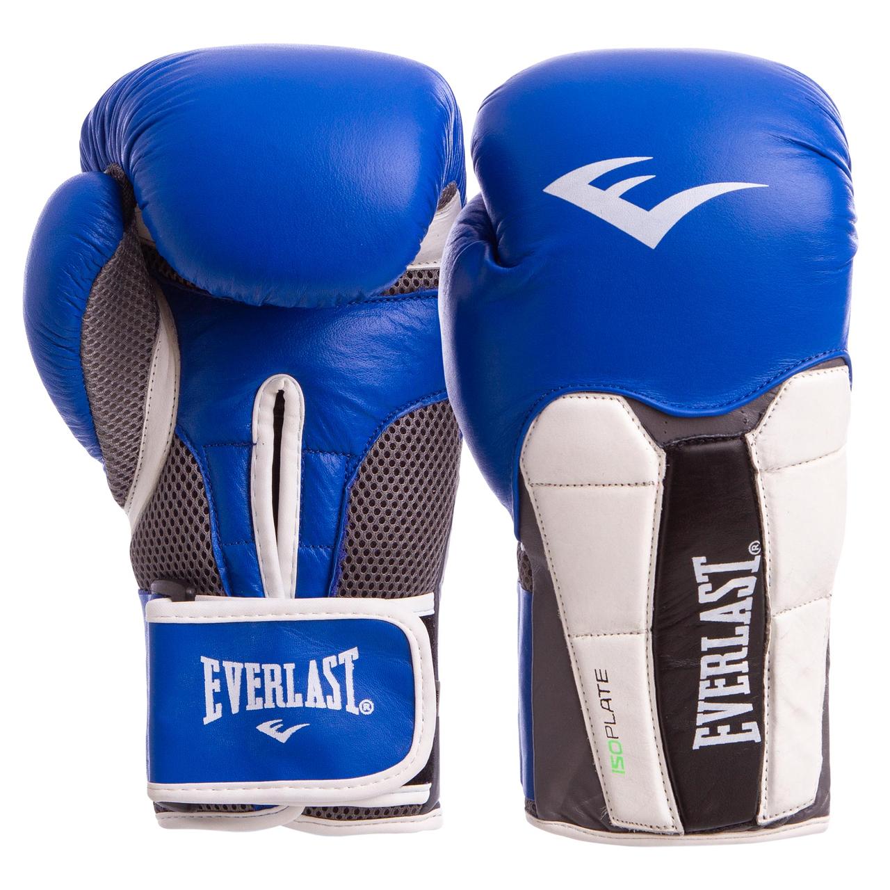 

Перчатки боксерские на липучке полиуретан Everlast POWERLOCK синий (СПО P00000728) 16 унций