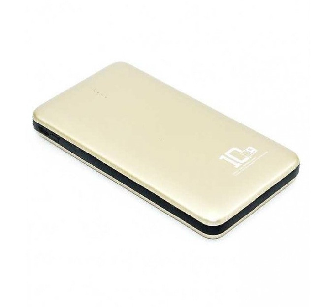 

Powerbank Aspor A338 Ultrathin с цельным кабелем micro, 10 000mAh, 2USB/2.4A/2.4A- золото