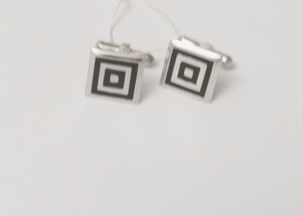 

Серебряные запонки с эмалью Модерн, 0267.10