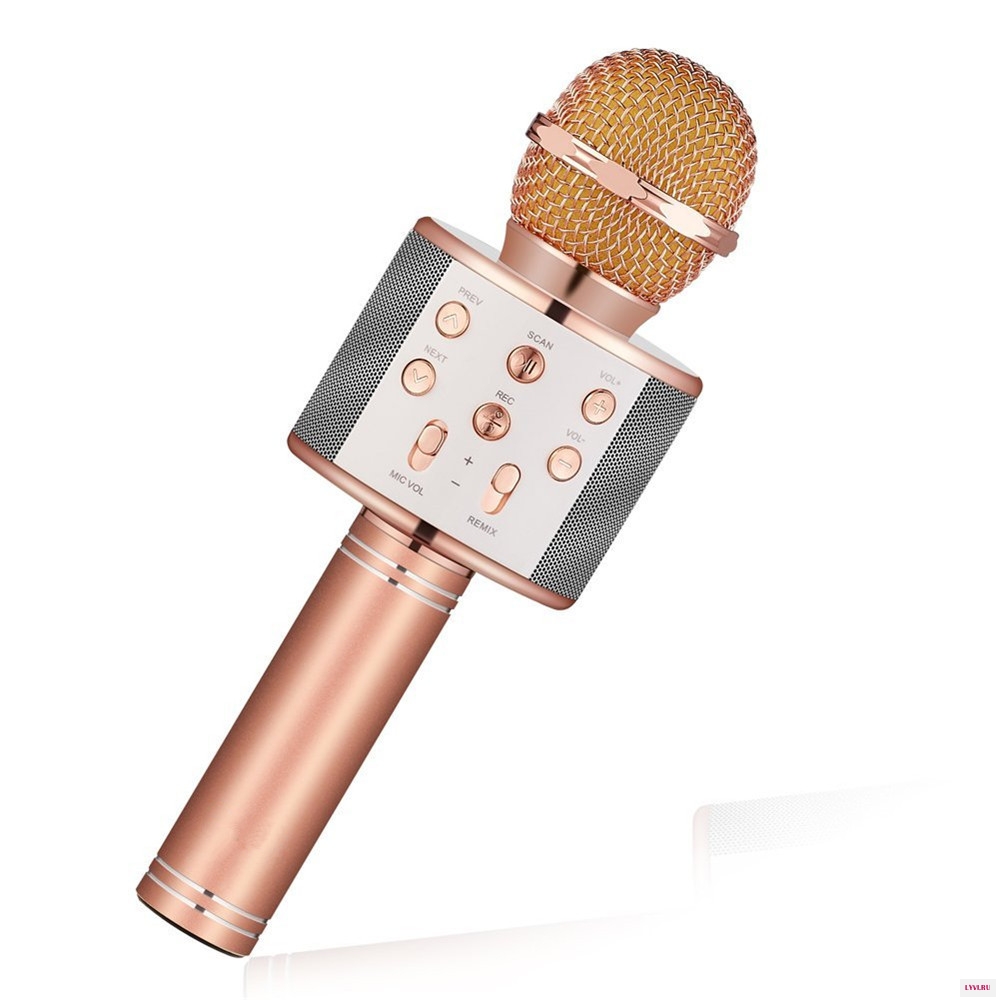 

Беспроводной микрофон для караоке Wster WS858 pro Gold Pink розовое золото