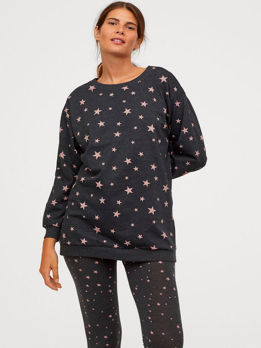 

Лонгслив пижамный H&M 0769814-0 S Темно-серый
