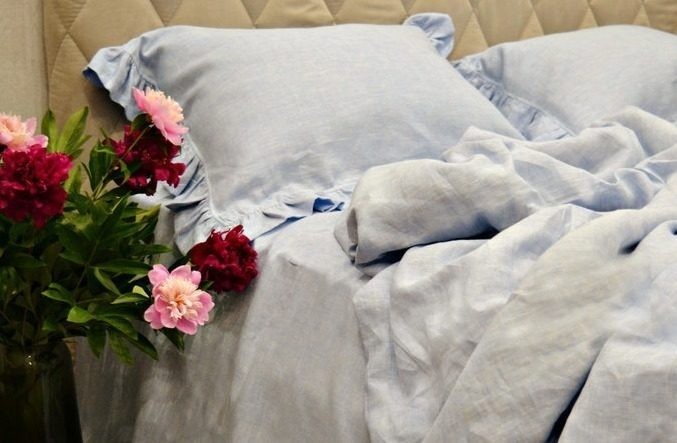 

Комплект постельного белья LinenLove French Vintage Melange Blue 180х210 см Голубой
