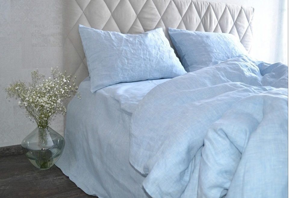 

Комплект постельного белья LinenLove Loft Melange Blue 180х210 см Голубой