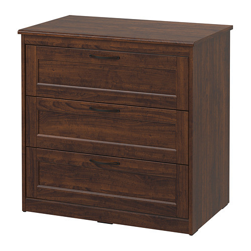 

Комод с 3 ящиками IKEA (ИКЕА) SONGESAND 82x81см коричневый (903.667.64)