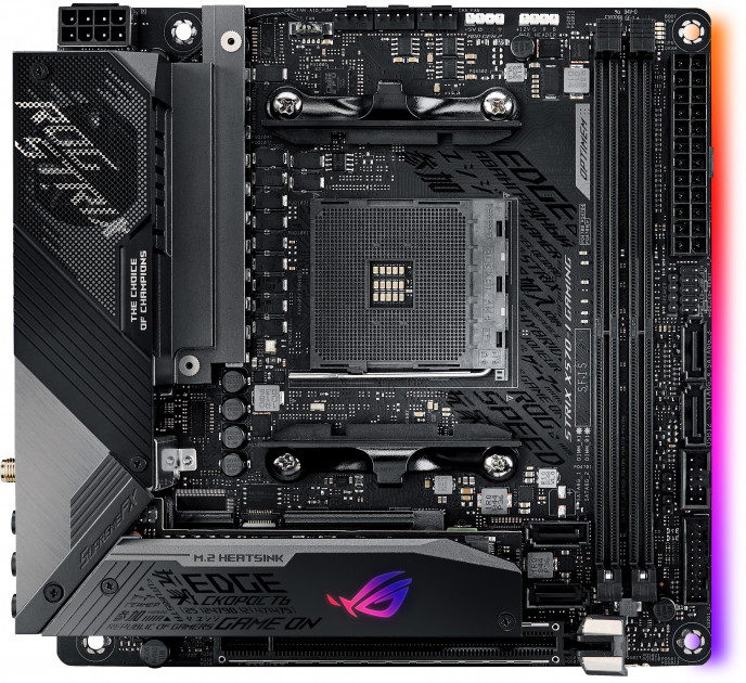 

Материнская плата Asus ROG Strix X570-I Gaming (sAM4, AMD X570, PCI-Ex16)