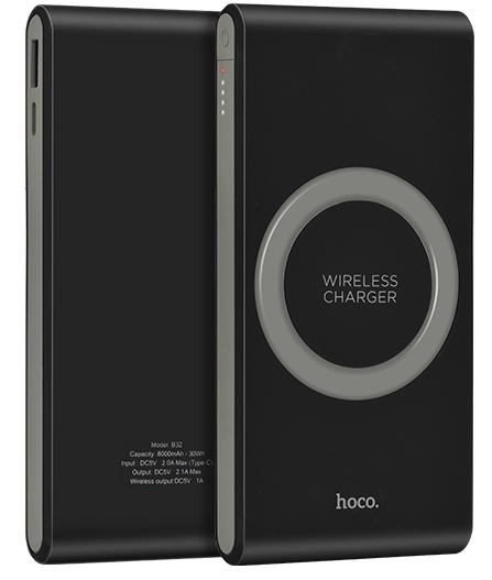 

Беспроводное зарядное устройство УМБ Hoco (Оригинал) B32C 8000 mAh Black