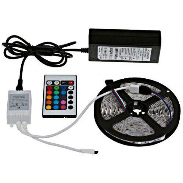 

Светодиодная лента в комплекте SMD 5050 RGB NEW + блок питания и пульт