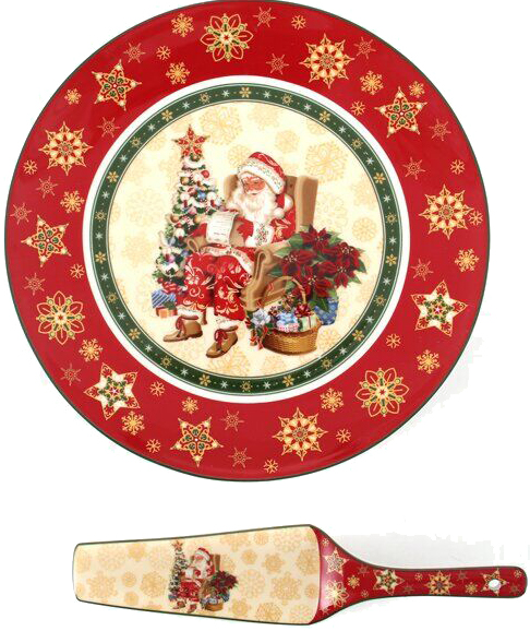 

Блюдо для торта Lefard Сhristmas collection с лопаткой 24 см (986-085)