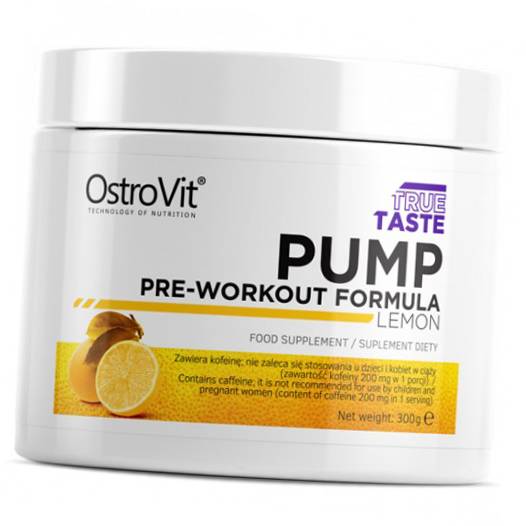 

Предтренировочная добавка, Pump pre-workout formula, Ostrovit 300г Лимон (11250001)