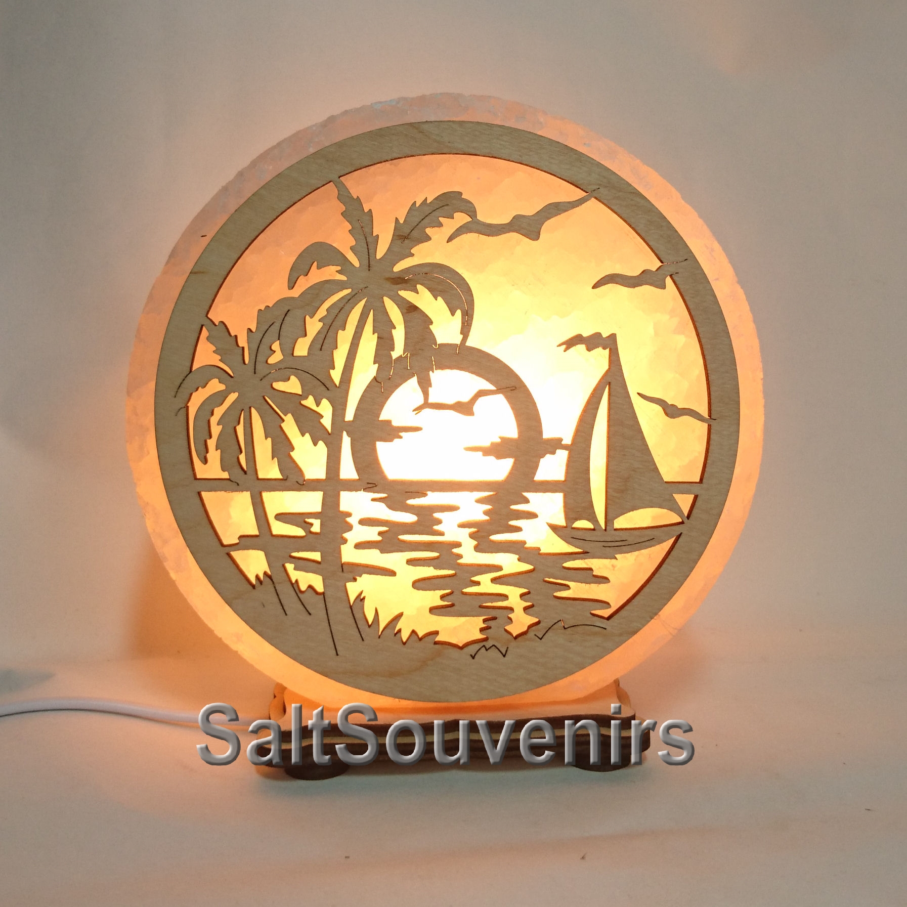 

Соляная лампа EcoDecorLamp Яхта и пальмы