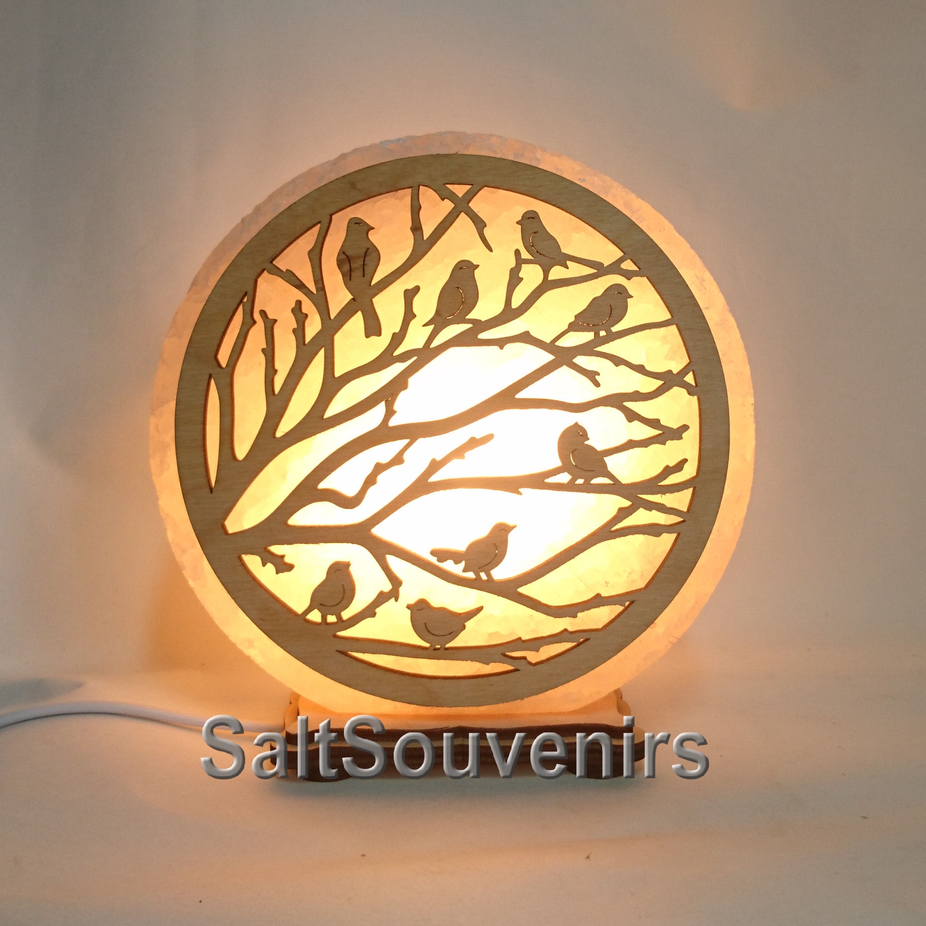 

Соляной светильник EcoDecorLamp Воробьи на ветке