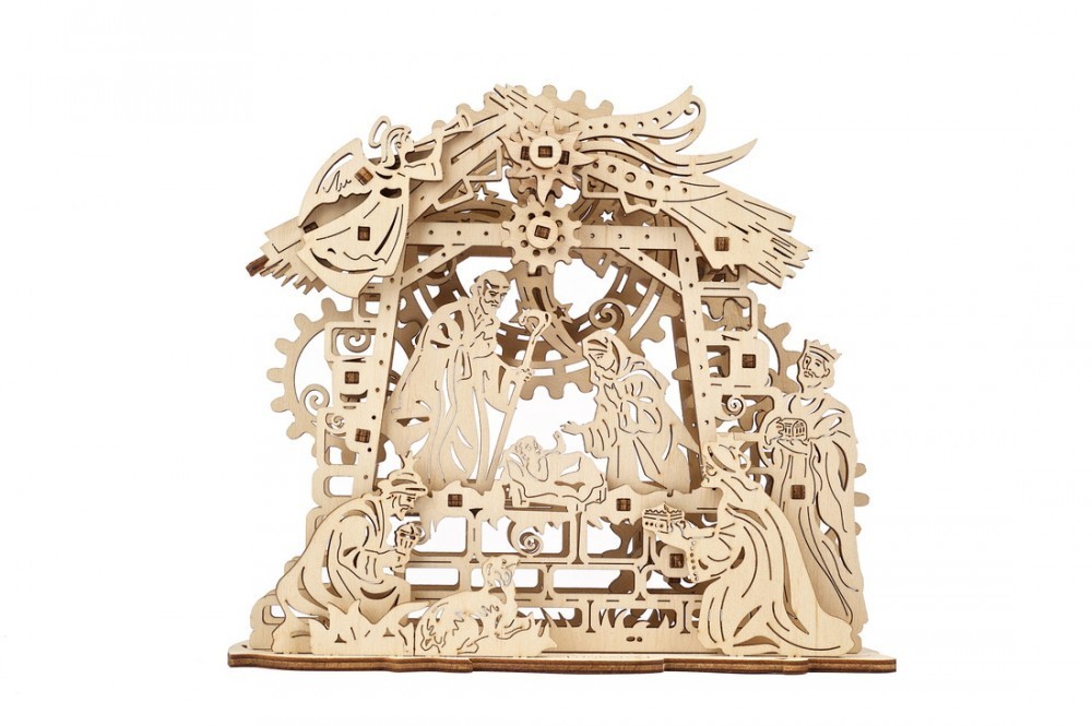 

Механический деревянный 3D конструктор Ugears Рождественский Вертеп из фанеры (70141)