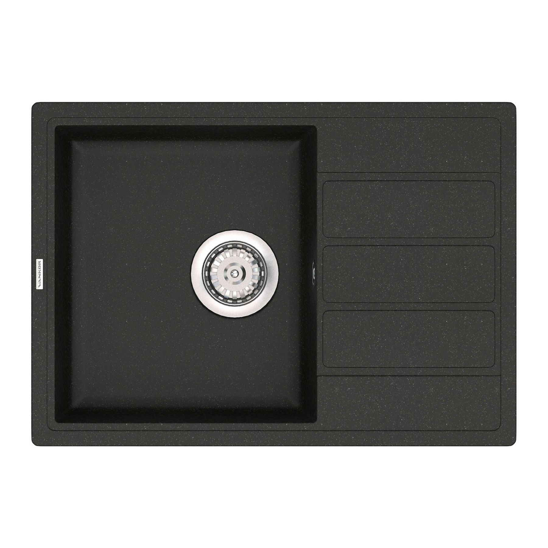 

Мойка кухонная кварцевая VANKOR Easy EMP 02.61 Black (Черный)