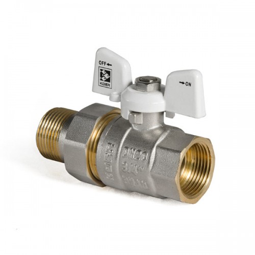 

Кран с американкой 3/4" "антипротечка" (KOER KR.227.W-Gi) белый (KR0192)