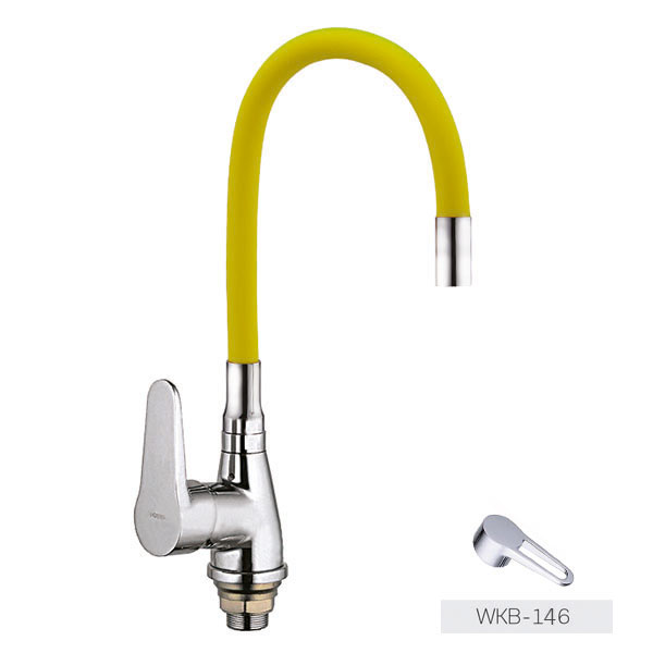 

Смеситель для кухни ZERIX SOP7 146 с желтым гибким изливом (ZX2661)