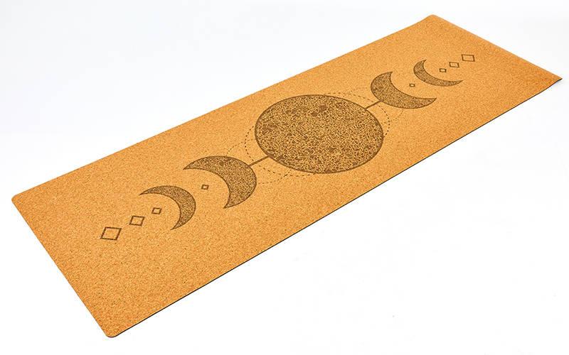 

Коврик для фитнеса и йоги пробковый каучуковый Zelart Sport 7156-9 2x-слойный 4мм коричневый