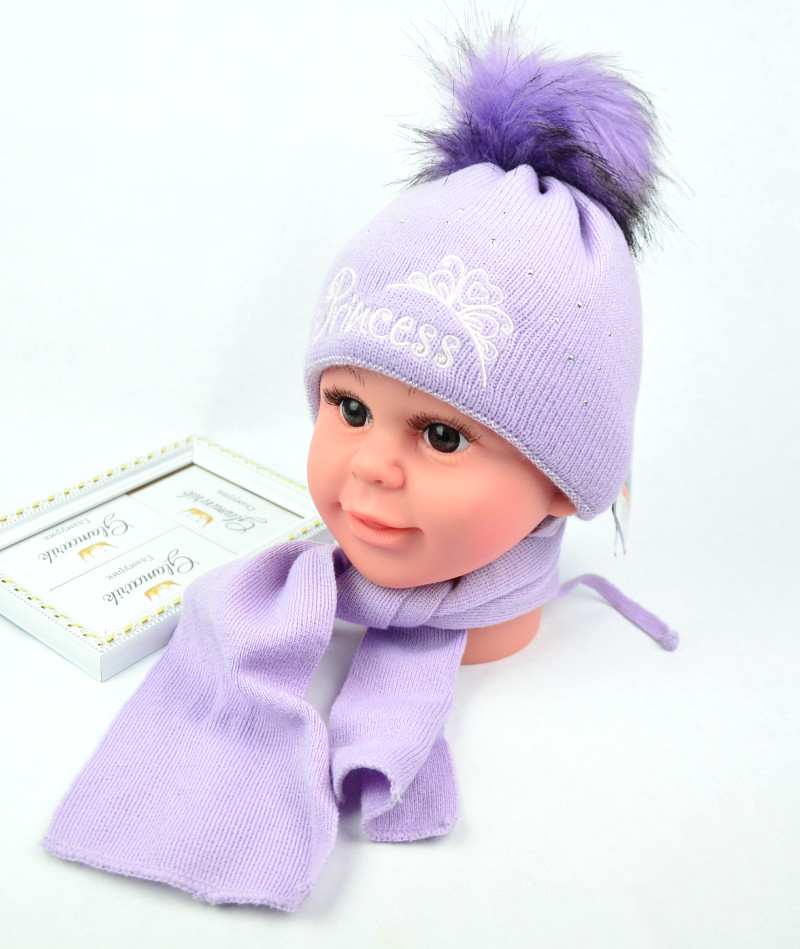 

Зимняя шапка с шарфом Princess (38 - 44 см) ZGS00012