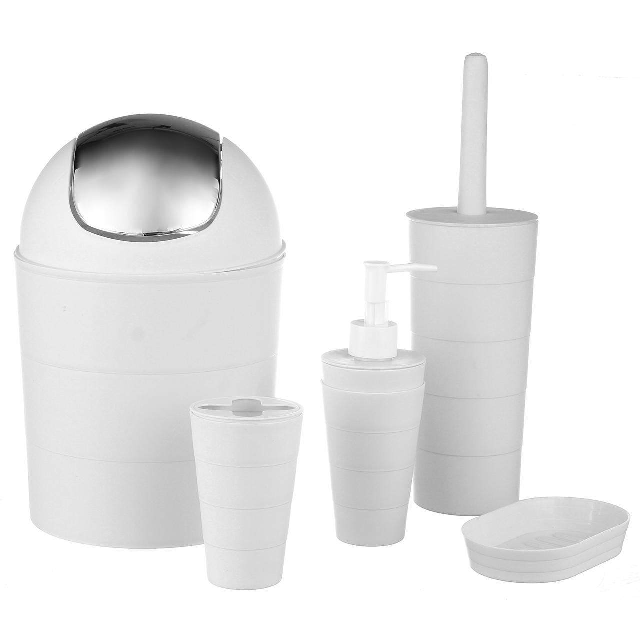 

Набор аксессуаров для ванной комнаты A-PLUS 6 предметов (214 BS) Серый