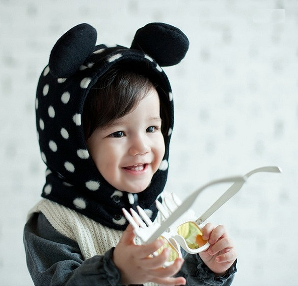 

Теплая шапка Fashion kids с ушками для девочки 50-54 см Черная 9808