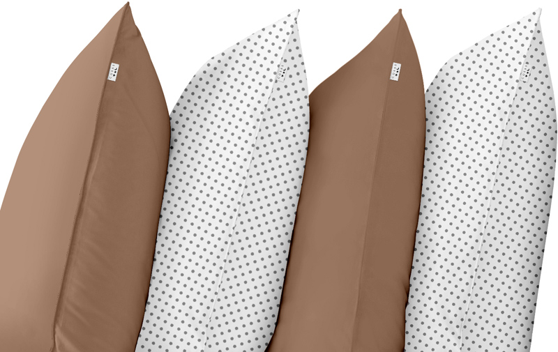 

Набор наволочек Cosas Brown DotsWhite 2х40х60 + 2х50х70 (Set4Pillow_Brown_50_DotsWhite_40)