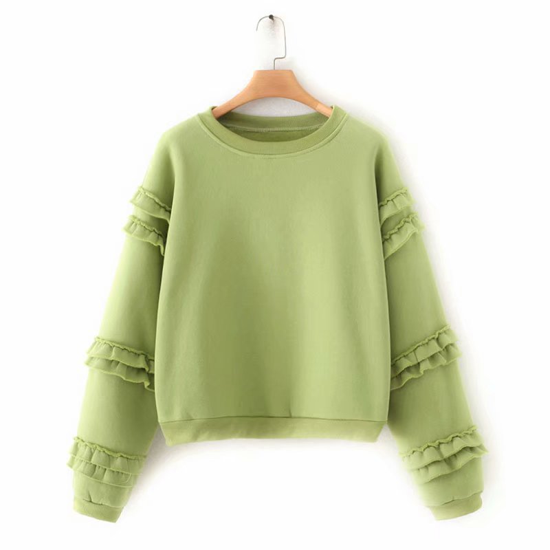 

Свитшот женский с широкими рукавами и рюшами Green Berni Fashion (One Size) Зеленый