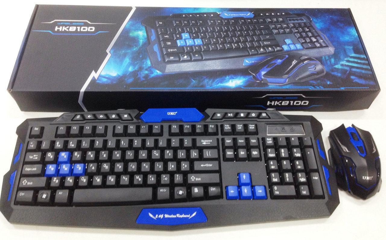 

Клавиатура Русская + Мышка Беспроводные KEYBOARD HK-8100, комплект клавиатура с мышкой