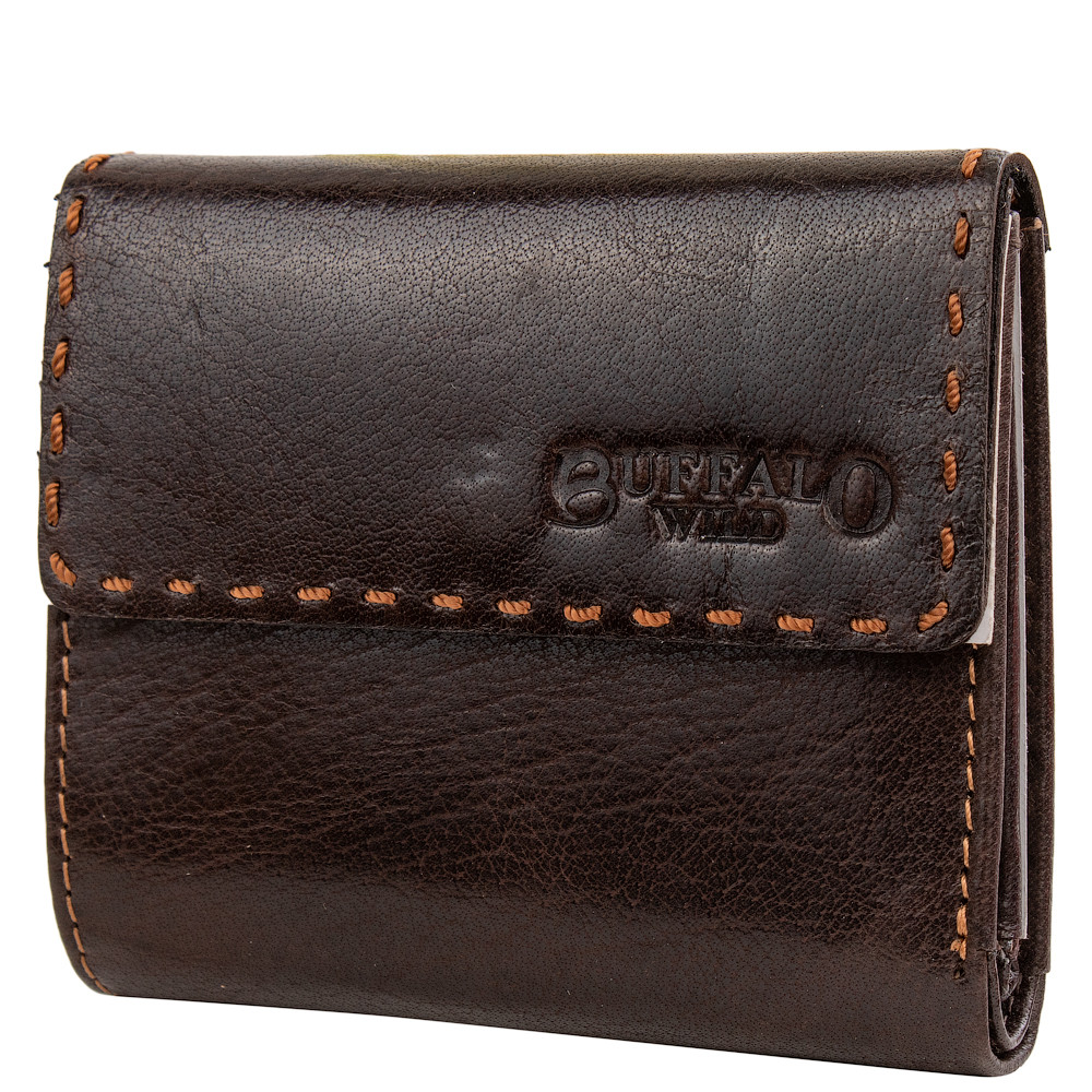 

Кожаный кошелек мужской Buffalo Wild 10х8,5х1,5 см Коричневый